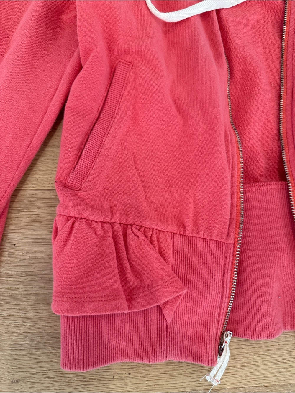 Anthropologie Coral Women’s Hooded Zip Jacket with Ruffle Hem size s - Picture 6 of 14